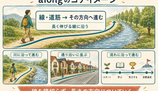 alongのコアイメージは「線・道に沿って進む」｜意味・使い方を例文解説