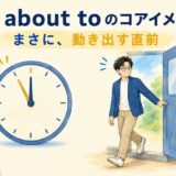 be about toのコアイメージ「まさに動き出す直前」を表すイラスト