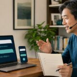 会話AIを使って英会話を練習する大人の学習者