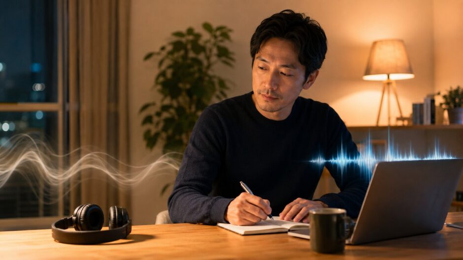 英語の聞き流しから集中リスニングへ切り替える社会人
