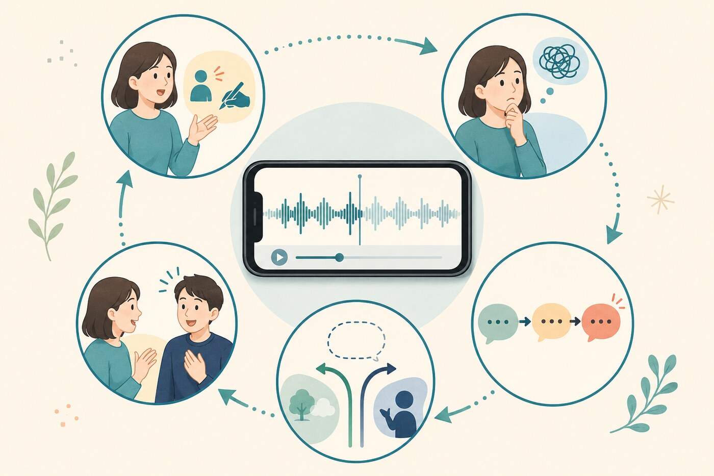 英語スピーキングの録音で主語動詞、停止、短文追加、言い換え、伝わり方を振り返るポイント