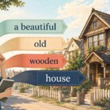 a beautiful old wooden houseの語順を、家と形容詞の層で理解する大人の英語学習者