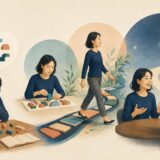 文法知識を意識的に組み立てる段階から、少ない注意で会話に使える段階へ進む学習者