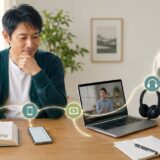 本・学習アプリ・動画を組み合わせて英語の発話練習へつなげる学習者
