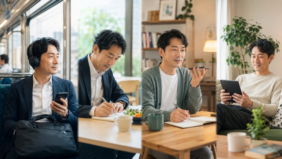 通勤や昼休みや自宅時間を使って無理なく英語を独学する社会人