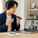 録音しながら英語の発音を独学し、必要に応じて講師の確認を受ける社会人