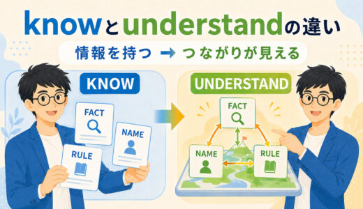 knowとunderstandの違い｜「知っている」と「理解している」を例文で整理
