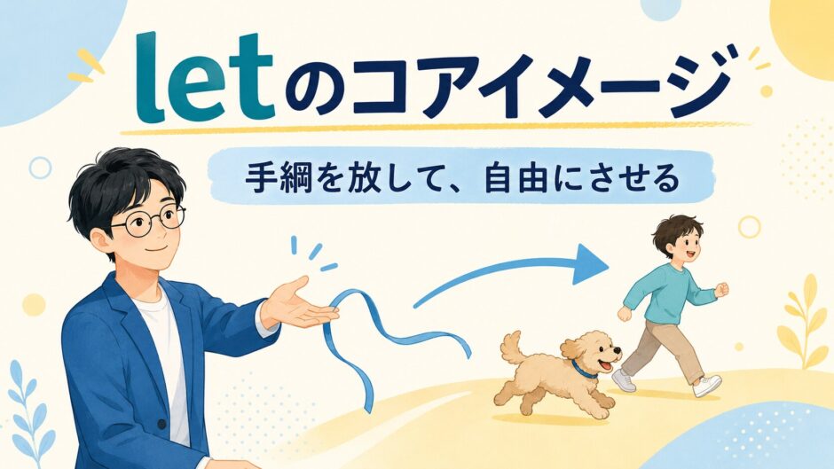 letのコアイメージは手綱を放して自由にさせることを示したイラスト