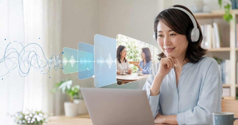 英語の音を意味や会話の場面として理解するリスニング学習者