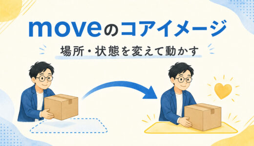 moveのコアイメージは「場所・状態を変えて動かす」｜意味・使い方を例文で解説