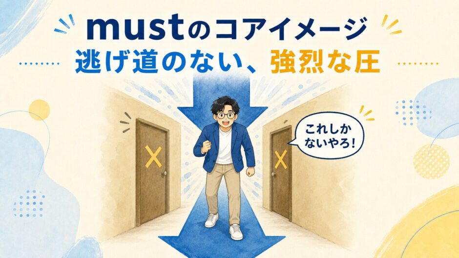 mustのコアイメージである逃げ道のない強烈な圧を表したイラスト