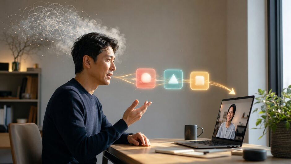 日本語の複雑な思考を手放し、英語を前から順に話す社会人
