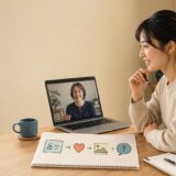 オンライン英会話のフリートークに向けて会話メモを準備する初心者