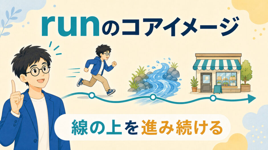 runのコアイメージは線の上を進み続けることを表すアイキャッチ