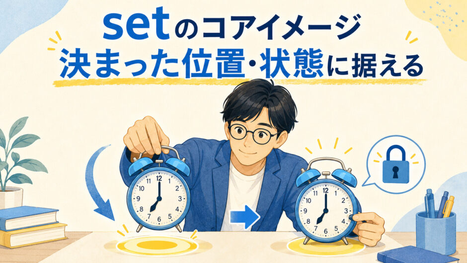 setのコアイメージ｜決まった位置・状態に据える