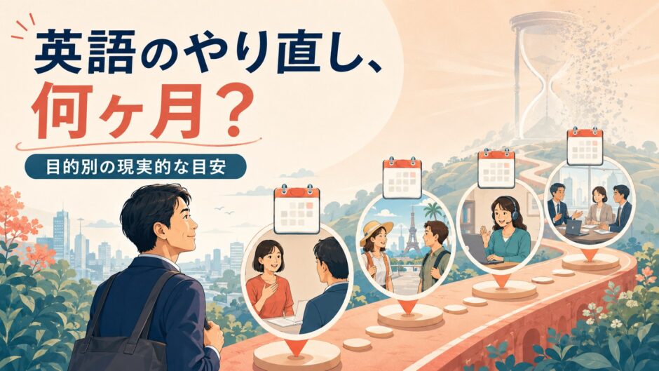 社会人が英語をやり直す目的別の期間目安を示したロードマップ