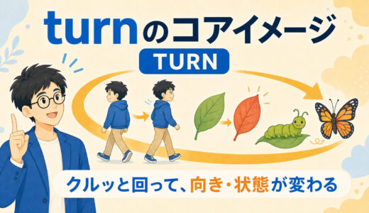 turnのコアイメージは「回る」だけではない｜意味・句動詞を図解