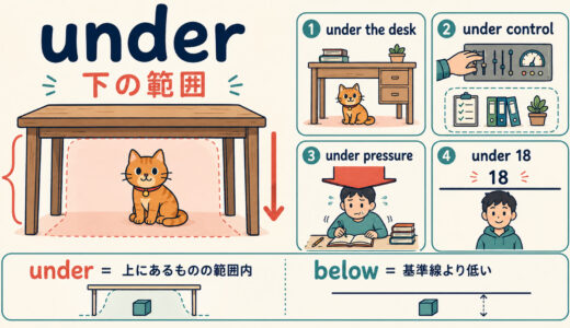 underのコアイメージは「下の範囲」｜意味・使い方を例文で解説
