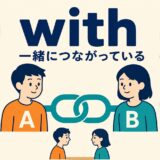 withのコアイメージ「一緒につながっている」を示す図解