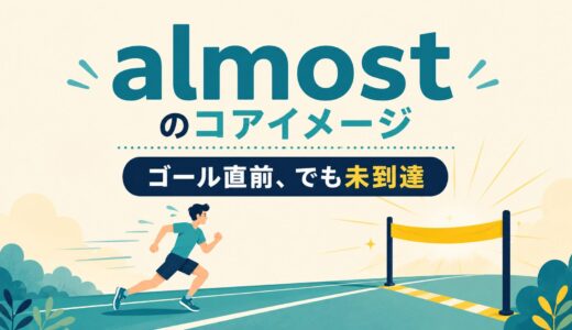 almostの意味と使い方｜コアイメージは「ゴール直前、でも未到達」
