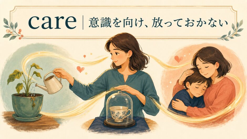 careのコアイメージは、意識を向けて放っておかない