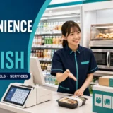 日本のコンビニで外国人客に英語対応するスタッフ