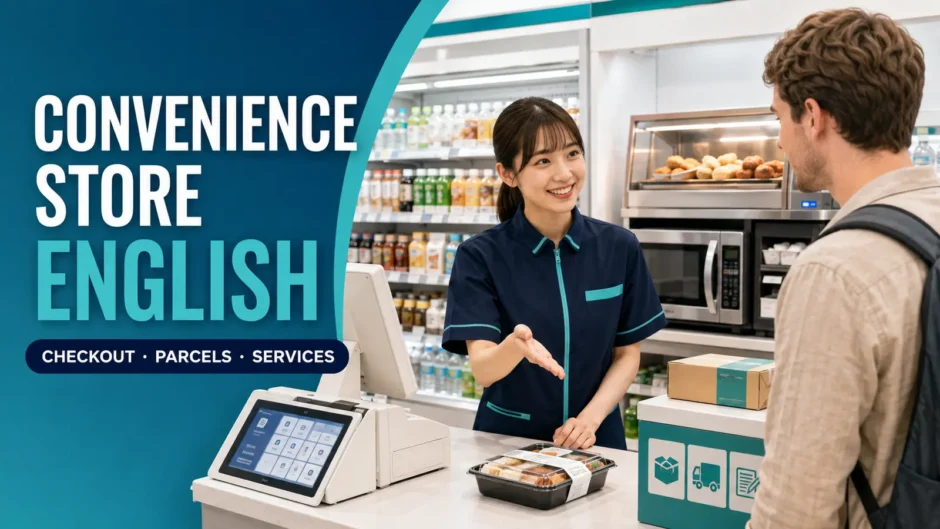 日本のコンビニで外国人客に英語対応するスタッフ
