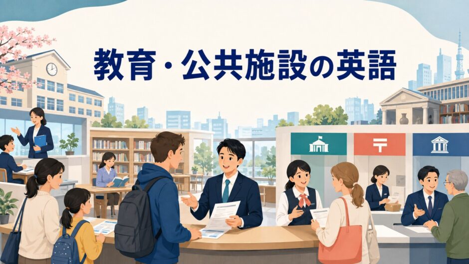 教育・公共施設で使う英語を表すアイキャッチ