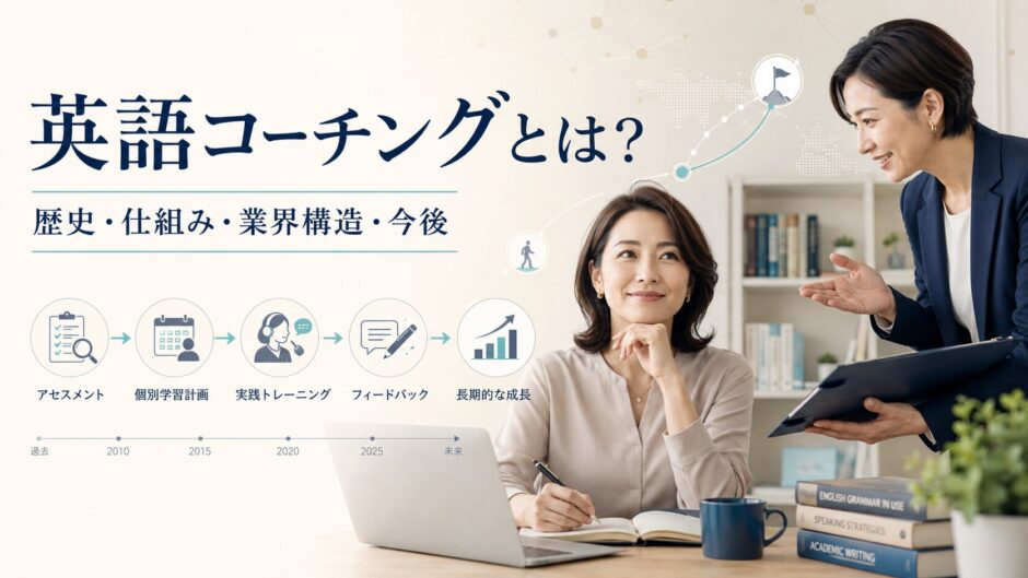 英語コーチングとは何かを歴史・仕組み・業界構造・今後から解説するアイキャッチ