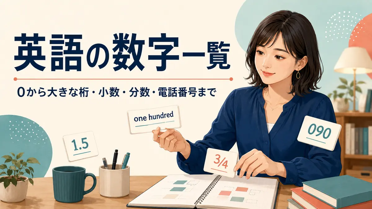 英語の数字一覧|0から大きな桁・小数・分数・電話番号まで