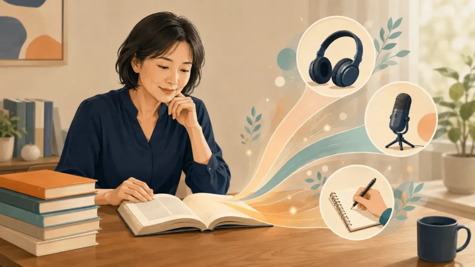 英語独学で使う一冊の本を選ぶ大人の学習者