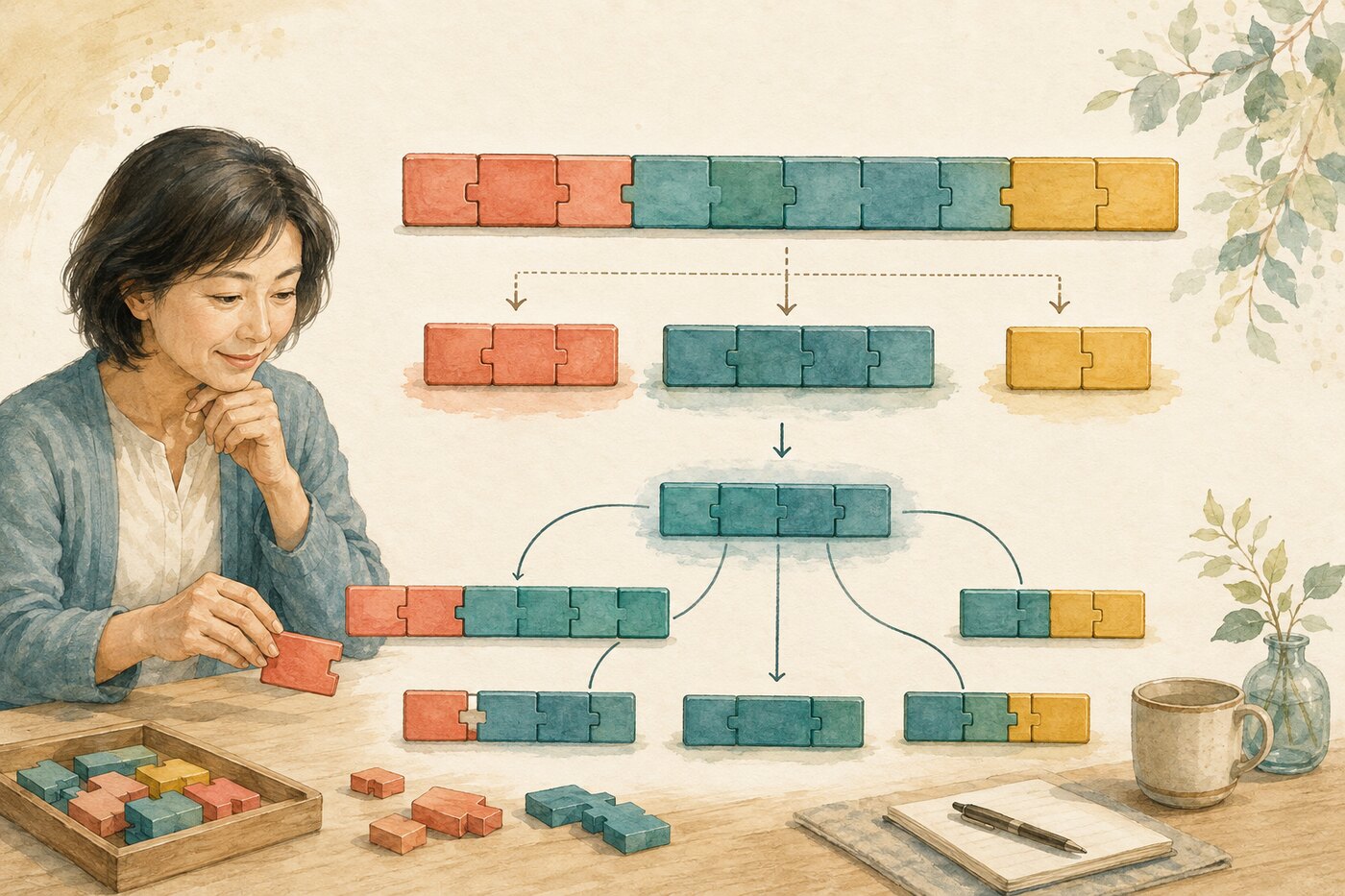 長い英単語を接頭辞・語根・接尾辞のブロックに分け関連語へ広げる学習