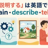 「説明する」は英語で?explain・describe・tellの違いを表したアイキャッチ