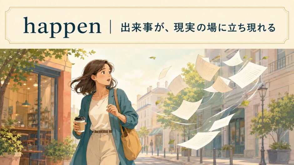 happenのコアイメージ｜出来事が現実の場に立ち現れる
