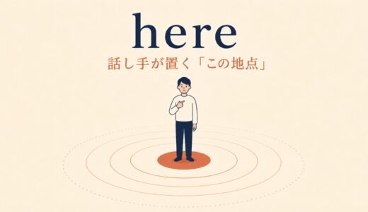 hereのコアイメージは「話し手が置く“この地点”」｜意味・語順・thereとの違い