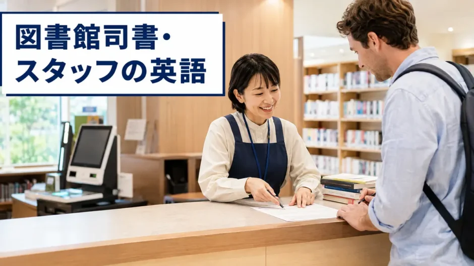 外国人利用者に英語で案内する図書館司書