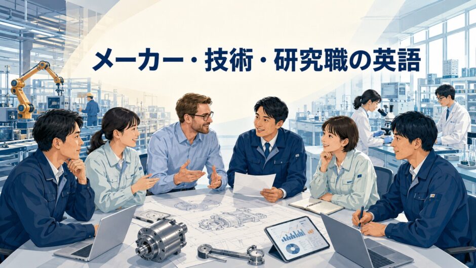 メーカー・技術・研究職で使う英語を表すアイキャッチ