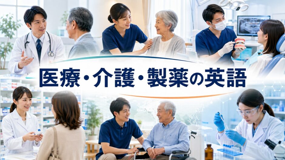 医療・介護・製薬で使う英語を表すアイキャッチ