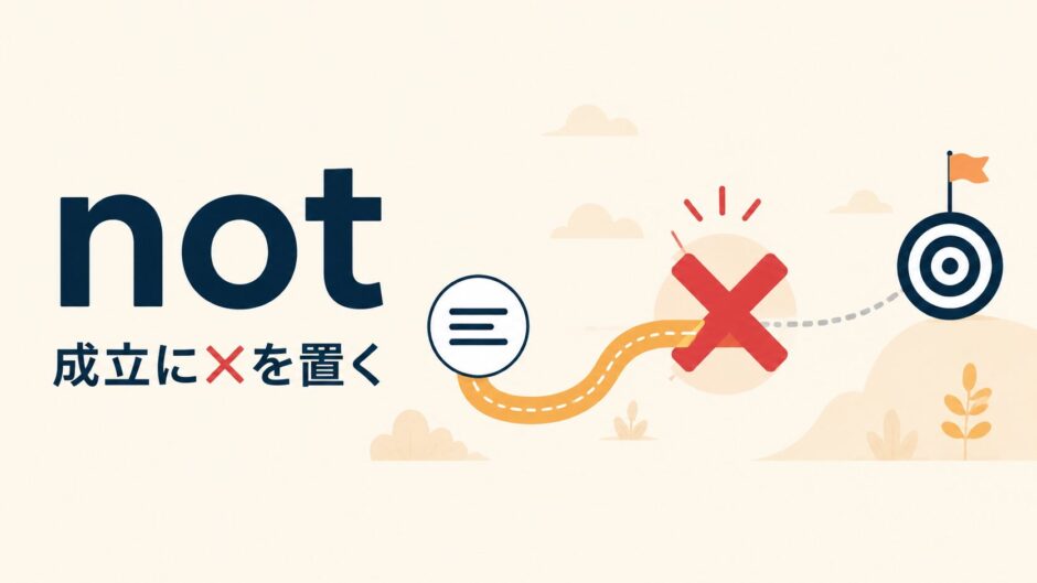 notのコアイメージ「成立に×を置く」を表す図