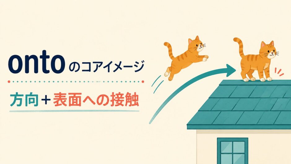 猫が屋根へ移動して表面に接触するontoのコアイメージ