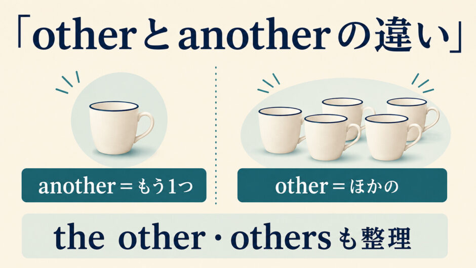otherとanotherの違いをコップの数で表した図