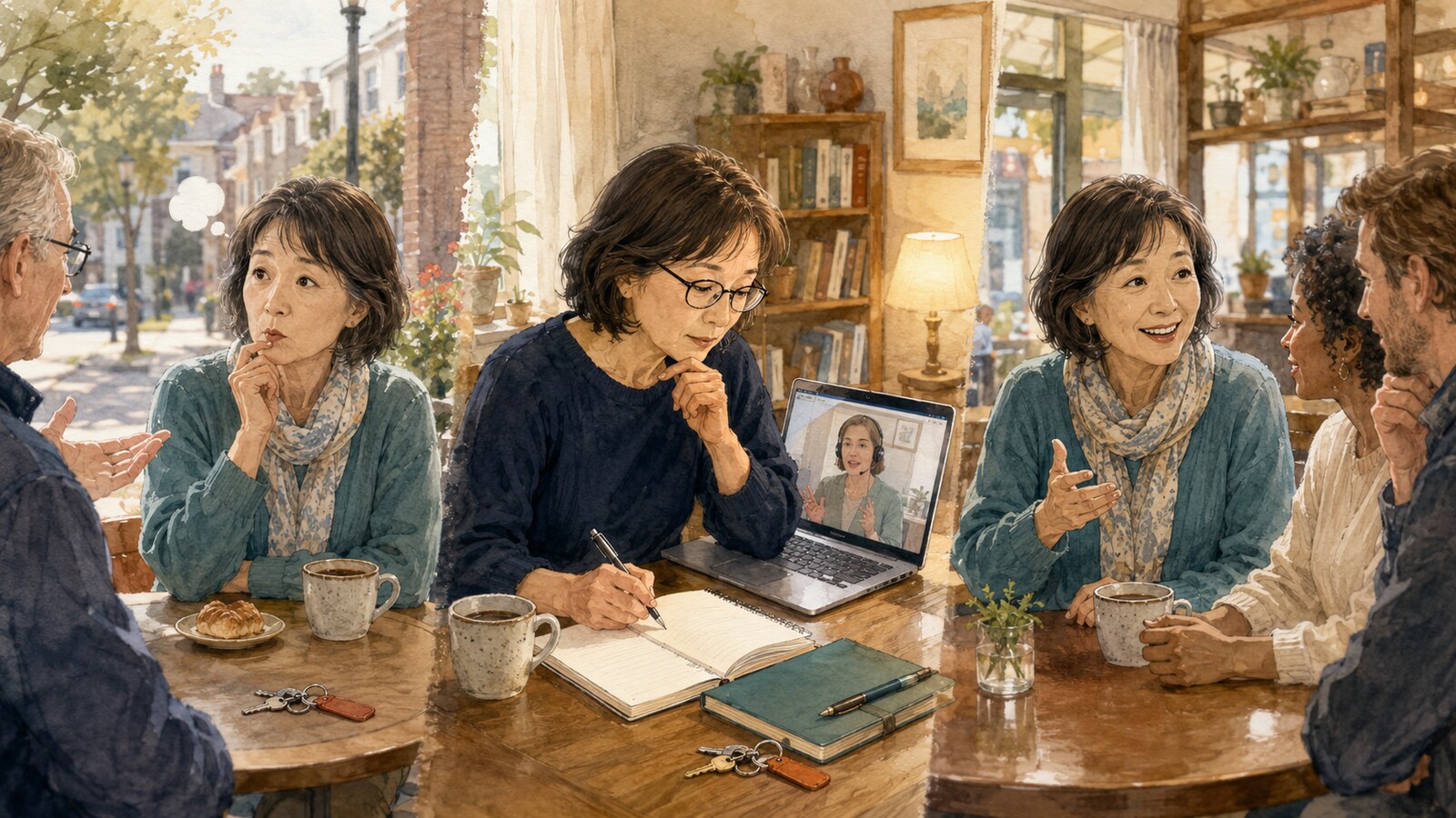 海外で止まった英会話を記録しオンラインで練習して現地で再使用する日本人女性