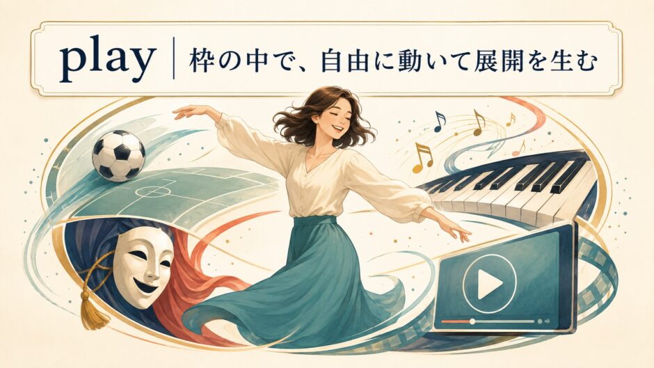 playのコアイメージは、枠の中で自由に動いて展開を生む