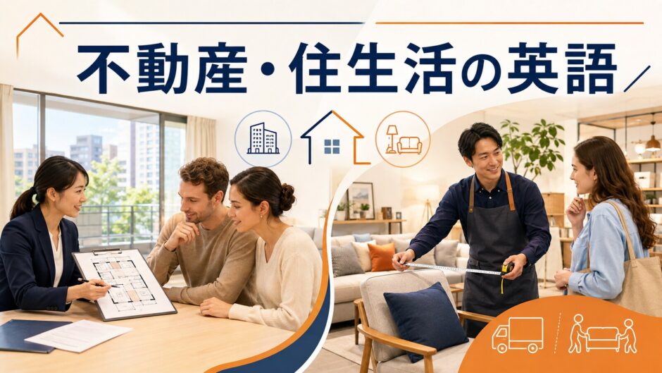 不動産・住生活の仕事で使う英語を表すアイキャッチ