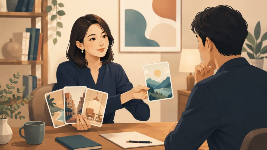 recommendのコアイメージ｜選択肢から良いものを相手の前へ差し出す