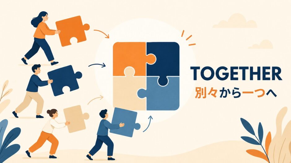 togetherのコアイメージ「別々から一つへ」
