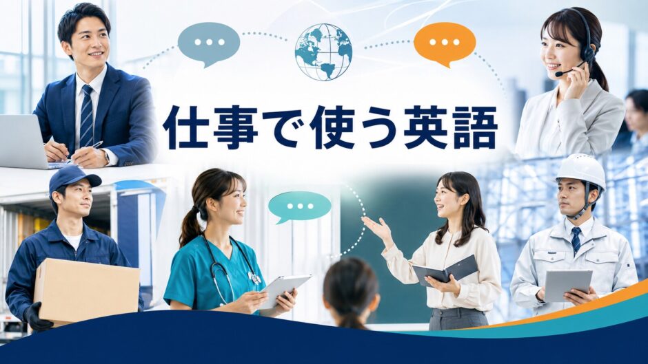 職業・業界・仕事内容別に仕事で使う英語を表すアイキャッチ