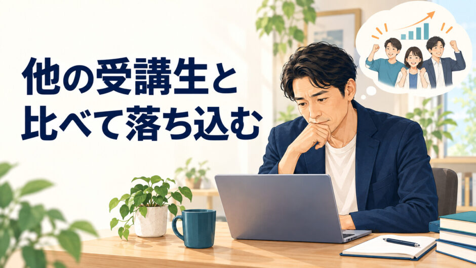 他の受講生と比べて落ち込む
