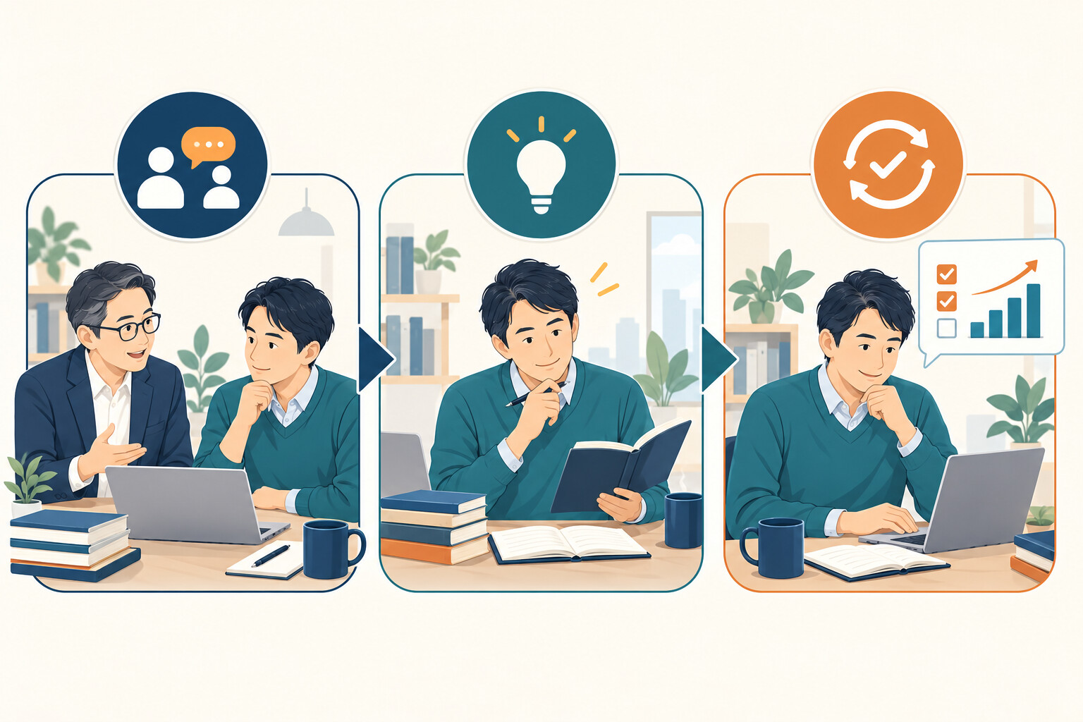 英語コーチング コーチ 依存を整理したイラスト