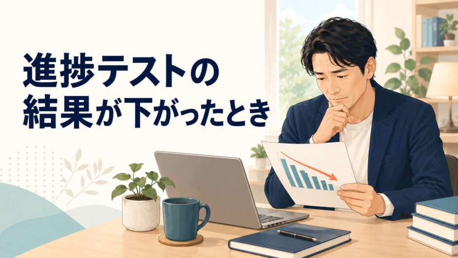 英語コーチングの進捗テスト結果低下